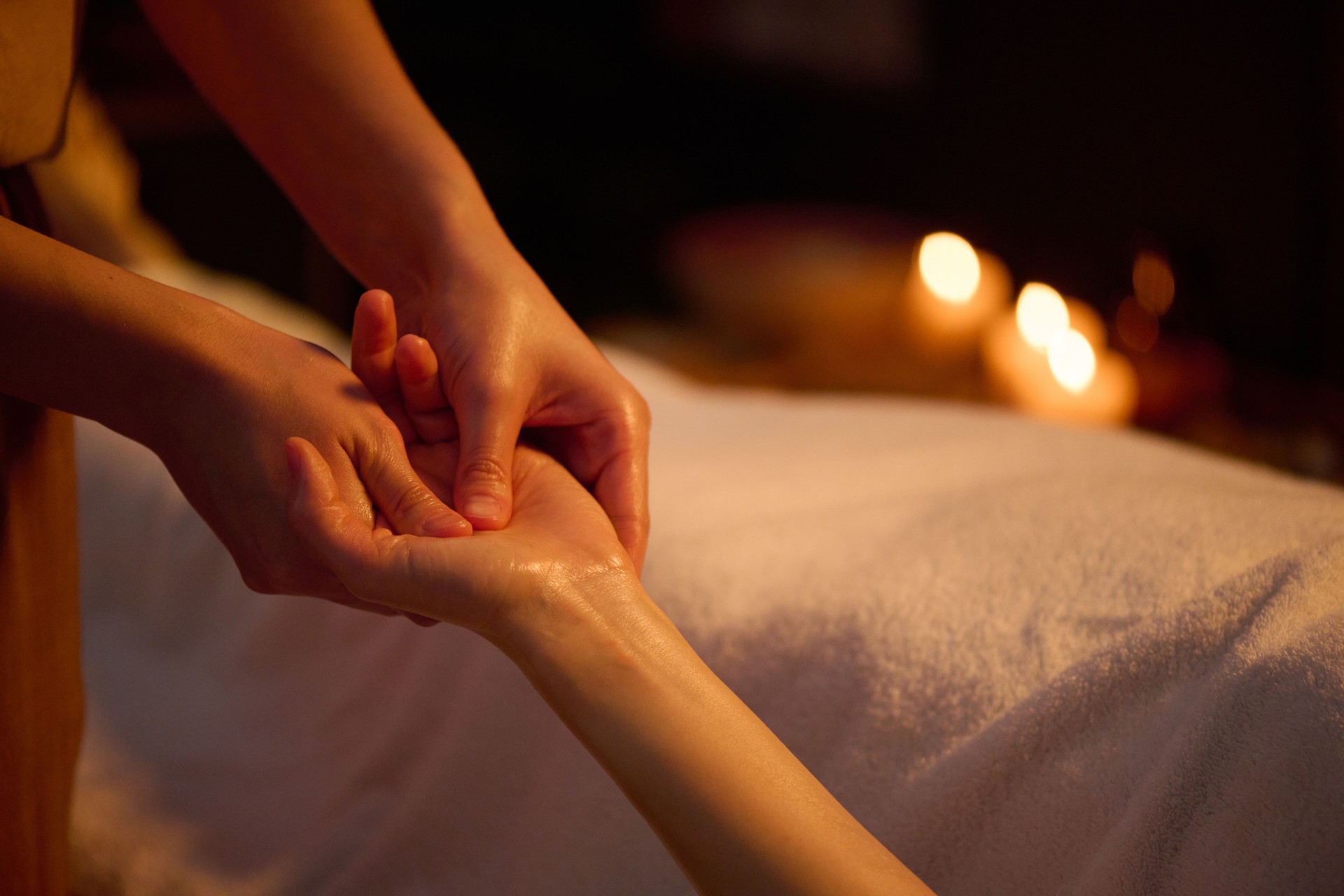 Deep Massage of Hand with Essential Oil